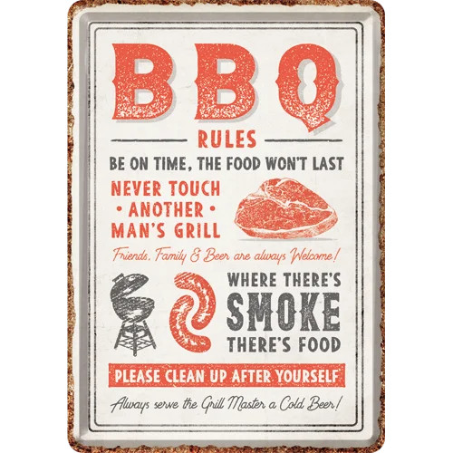 RETRO BBQ Rules – Üdvözlőkártya