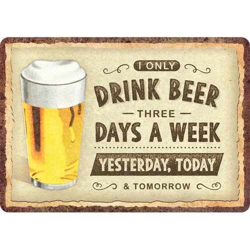 RETRO Drink Beer – Three Days a Week - Üdvözlőkártya