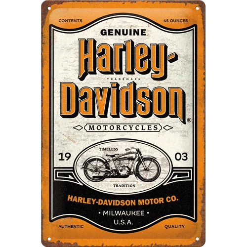 RETRO Harley Davidson – Genuine – Fémtábla