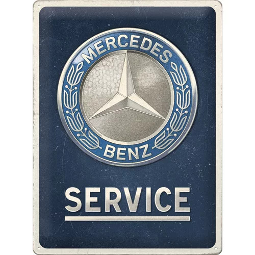 RETRO Servisný znak Mercedes-Benz - Plechový štítok