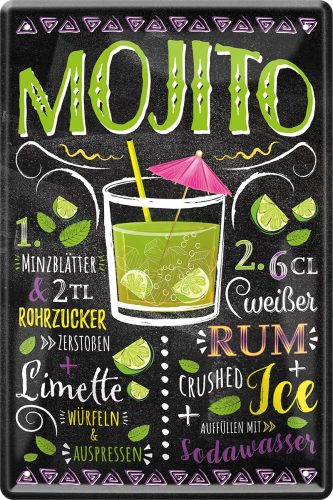 RETRO MOJITO - Plechový nápis